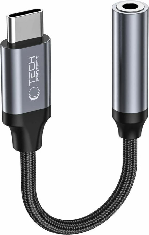 Avdio adapter USB-C na 3,5 mm mini jack, črn — Tech‑Protect UltraBoost