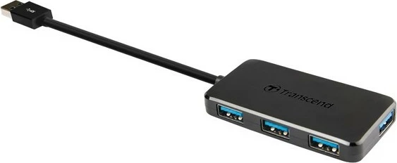 USB-HUB, 4-portni USB 3.0 Transcend, črn