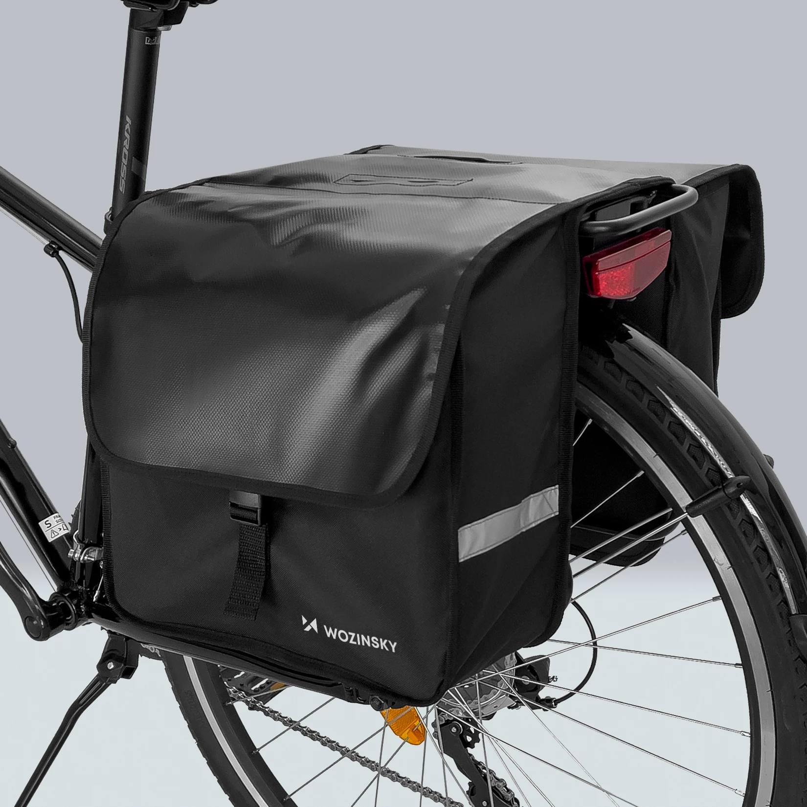 Dvostranska kolesarska torba Wozinsky WBB34BK, 28 l, črna, set dvojna