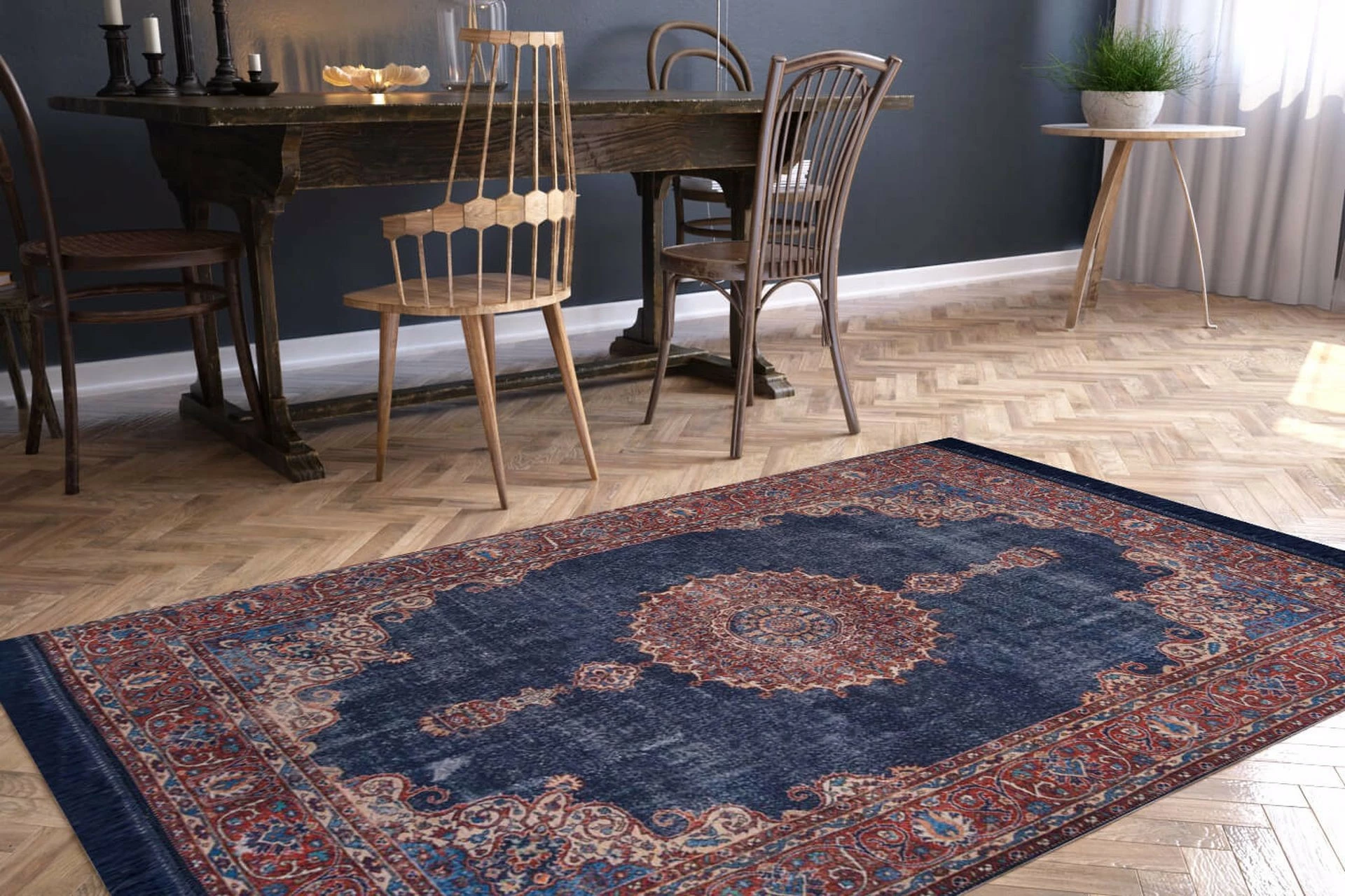 Preproga (210 x 310) Conceptum Hypnose, Blues Chenille - temno modra AL 87