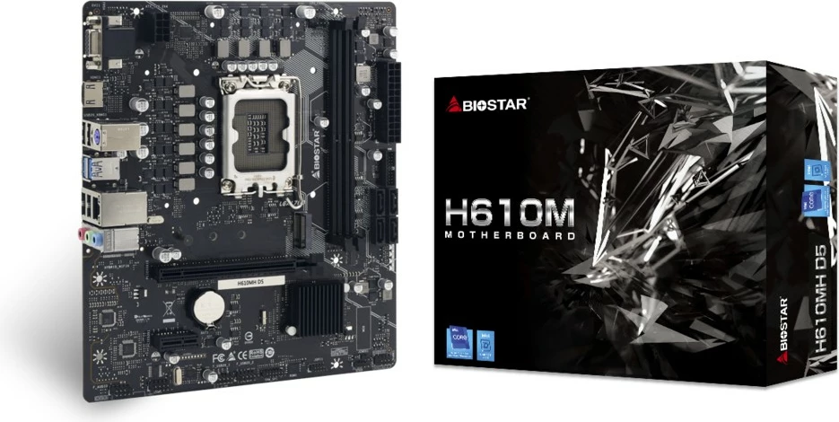 Plošča MB Biostar H610MH D5, Intel, LGA 1700, DDR5, micro ATX