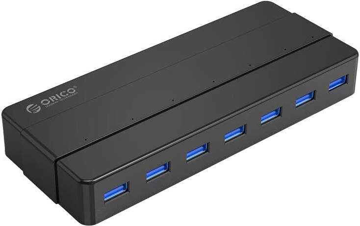USB 3.0 hub Orico H7928-U3-V1, 7 vrat, črn