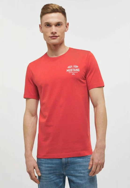 Majica Alex C Print, Mustang, M, rdeča