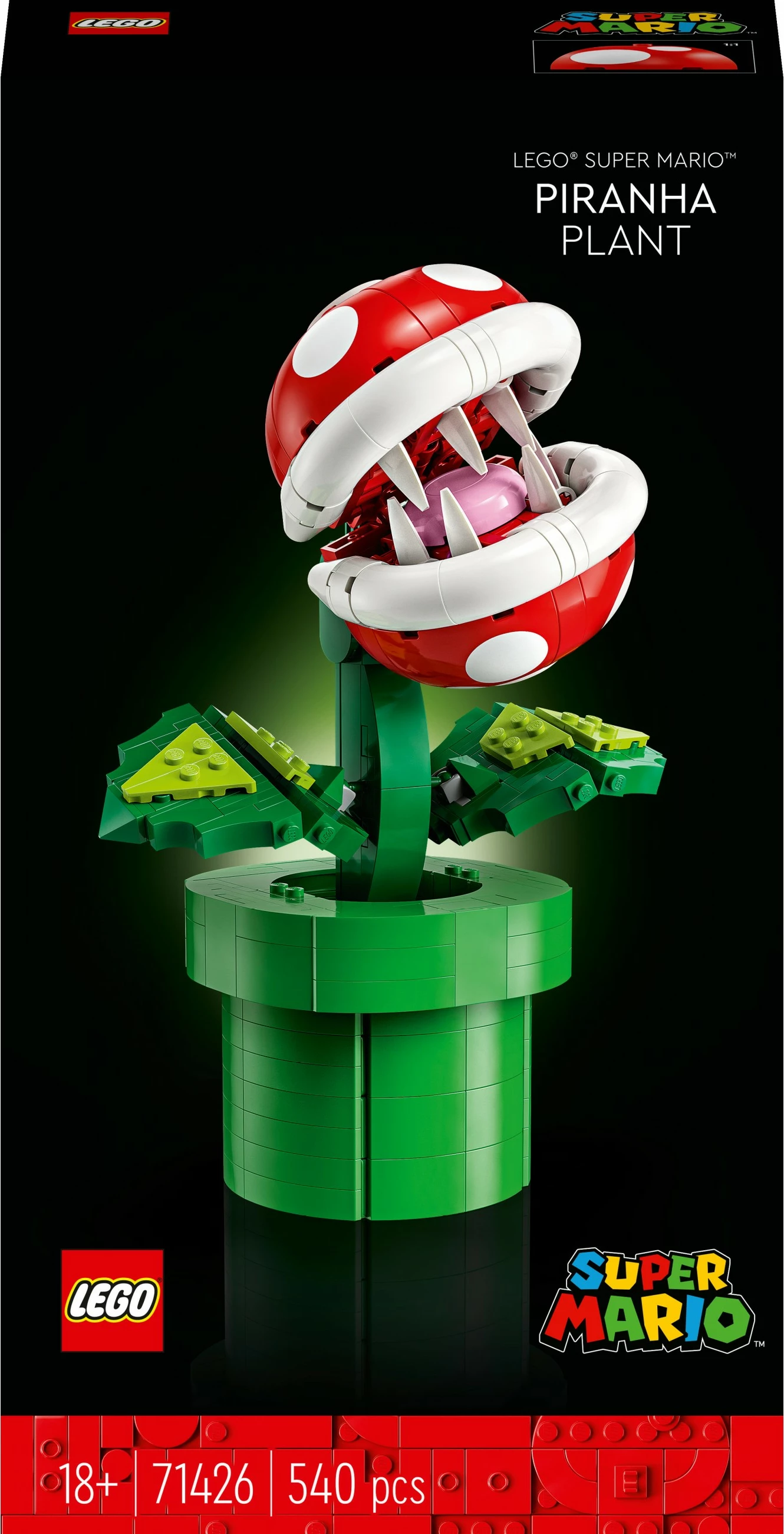 Model za razstavo Piranha Plant LEGO Super Mario, 540 kosov, večbarven