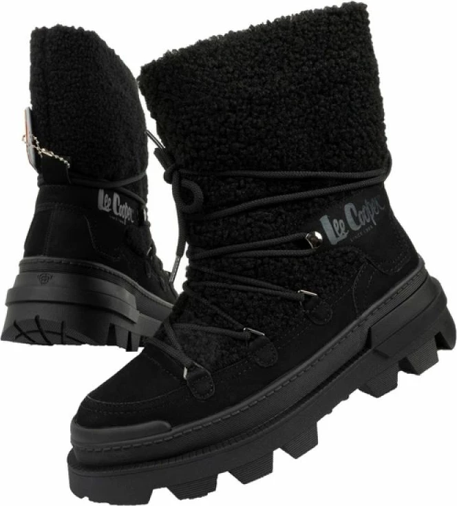 Škornji za ženske Lee Cooper, črni