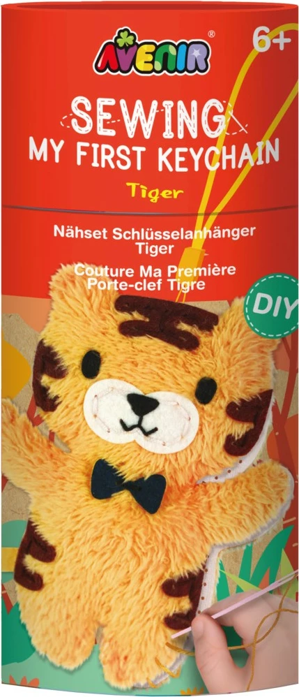 Komplet za šivanje obeska za ključe v obliki tigra, za otroke, oranžen, MG DYSTRYBUCJA CH221637