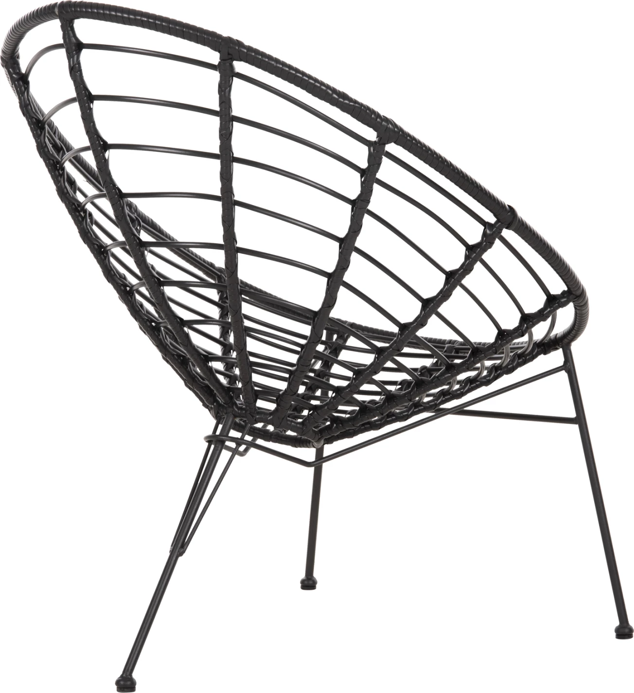 Gnezdo tipa naslanjač ALLEGRA FH5458.12 črna kovina-pletena v črni barvi 73x78x88H cm