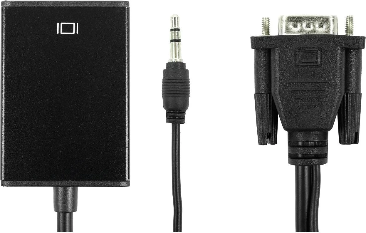Adapter VGA + minijack v HDMI, 0,2 m, črn - Accura