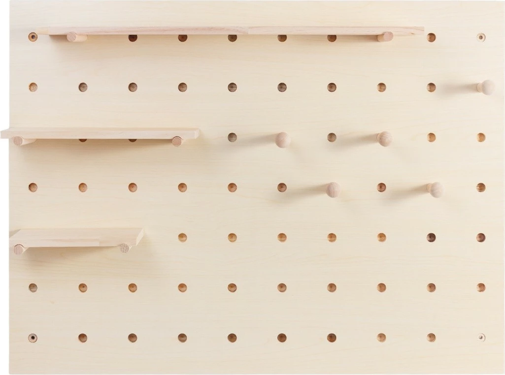 Stenski organizator iz svetlega lesa Maclean MC-131 WD, 60x80 cm, do 20 kg