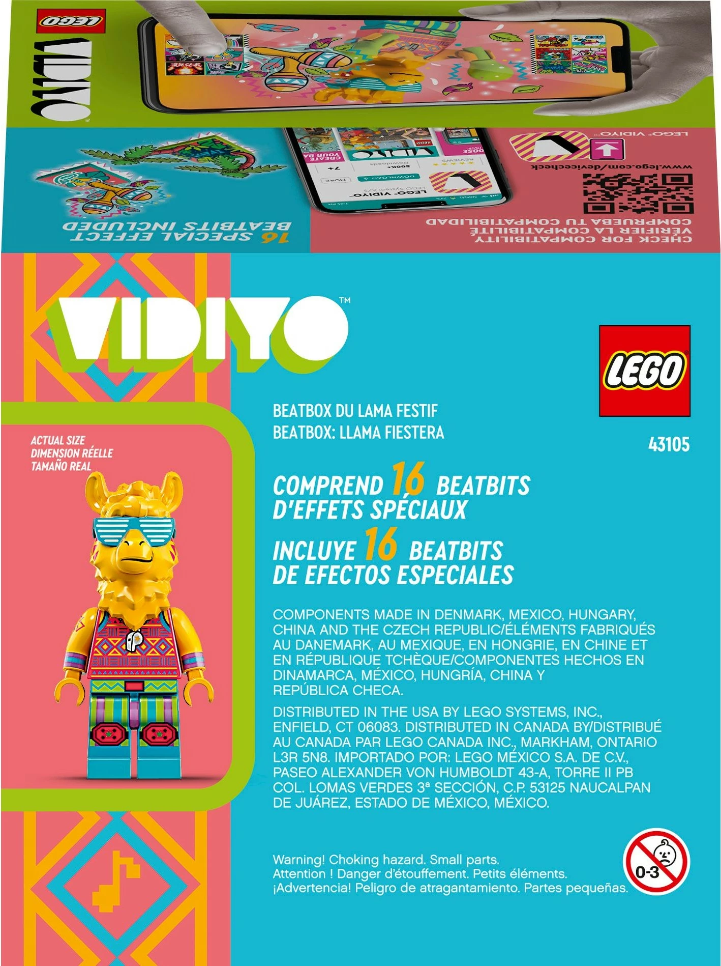 Gradbeni set Party Llama BeatBox LEGO VIDIYO, 82 kosov, večbarven