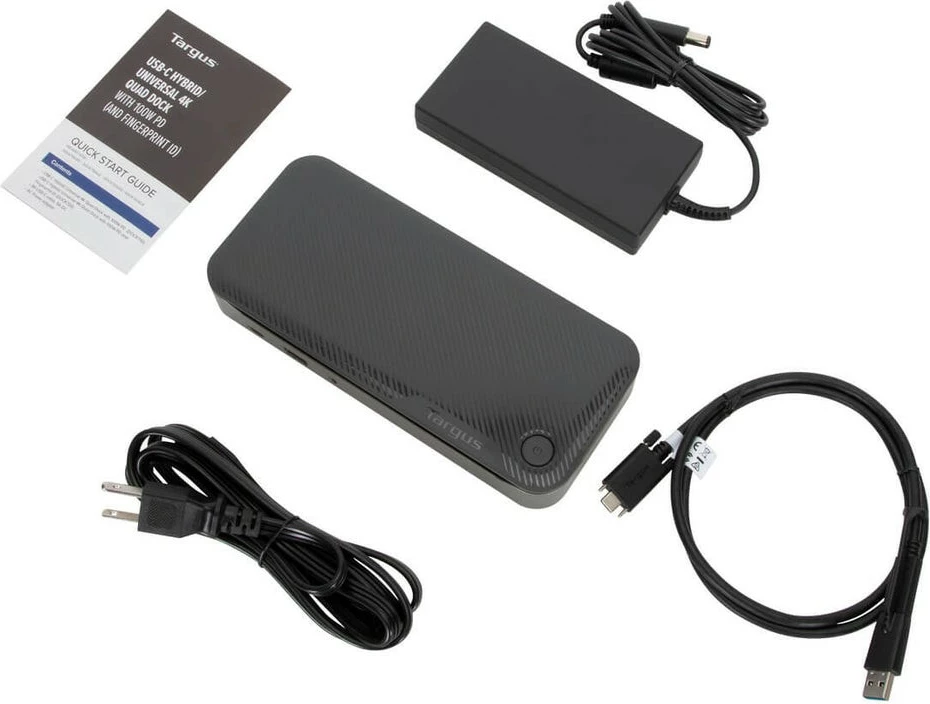 Stacija za priklop Targus Hybrid Quad 4K, USB-C, 2x HDMI, 2x DisplayPort, 100W, črna
