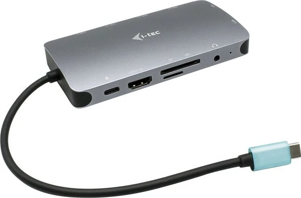 Metalna kaseta i-tec C31NANODOCKVGAPD, USB-C, HDMI, VGA, LAN, 100W, siva