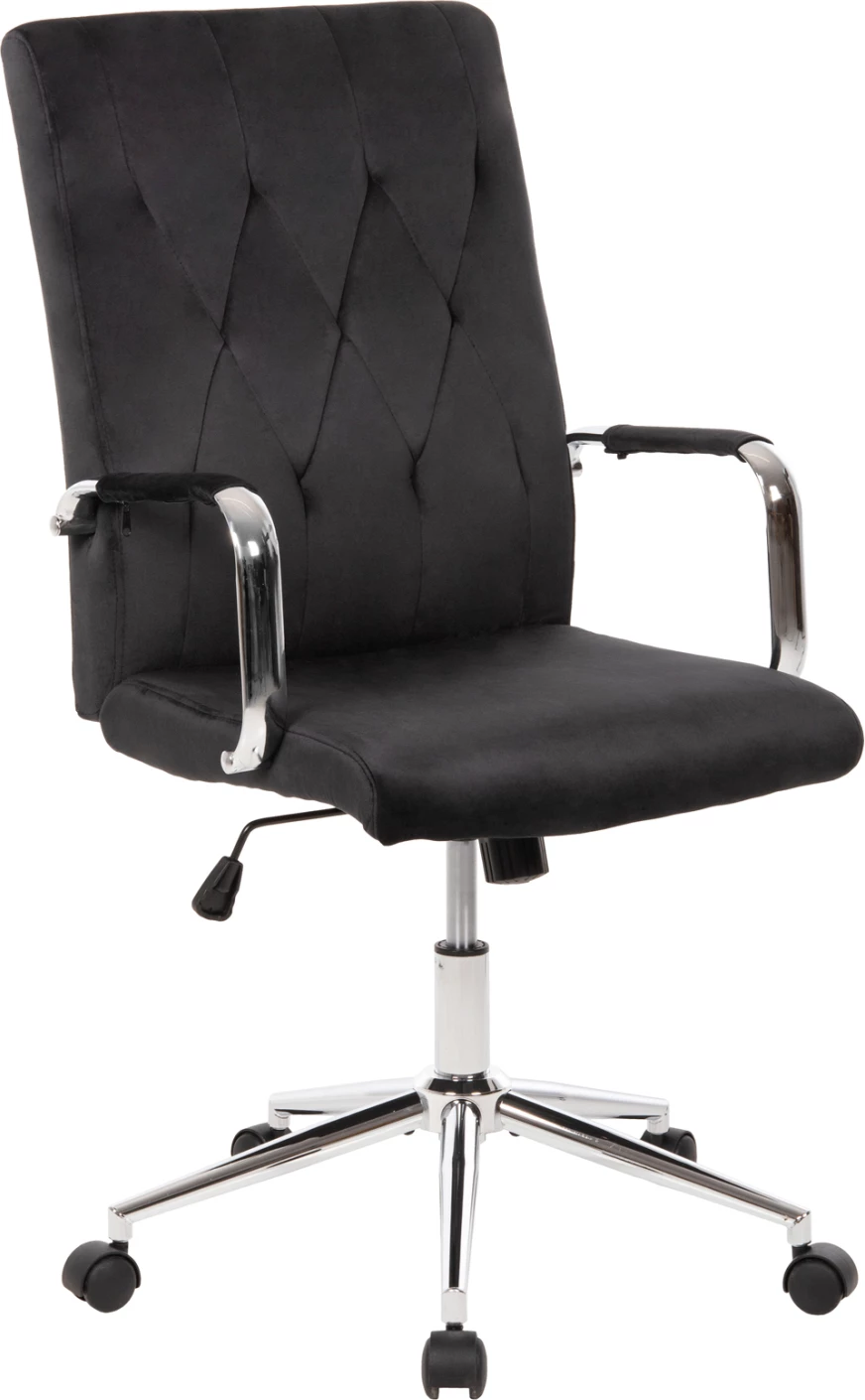 Pisarniški stol JOSEF FH1181.04 črn žamet-inox osnova 58x61x105-113Hcm