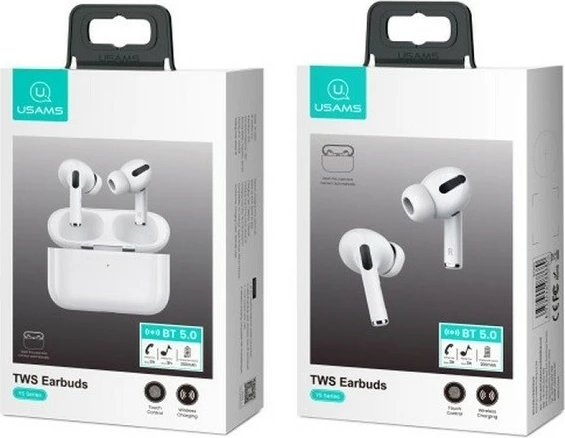 Brezžične slušalke TWS USAMS YS Series BHUYS01, Bluetooth 5.0, z mikrofonom, bele