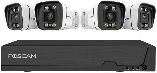 Varnostni komplet kamer Foscam FN9108E-B4-2T, 4 kamere, snemalnik, 2TB, bel