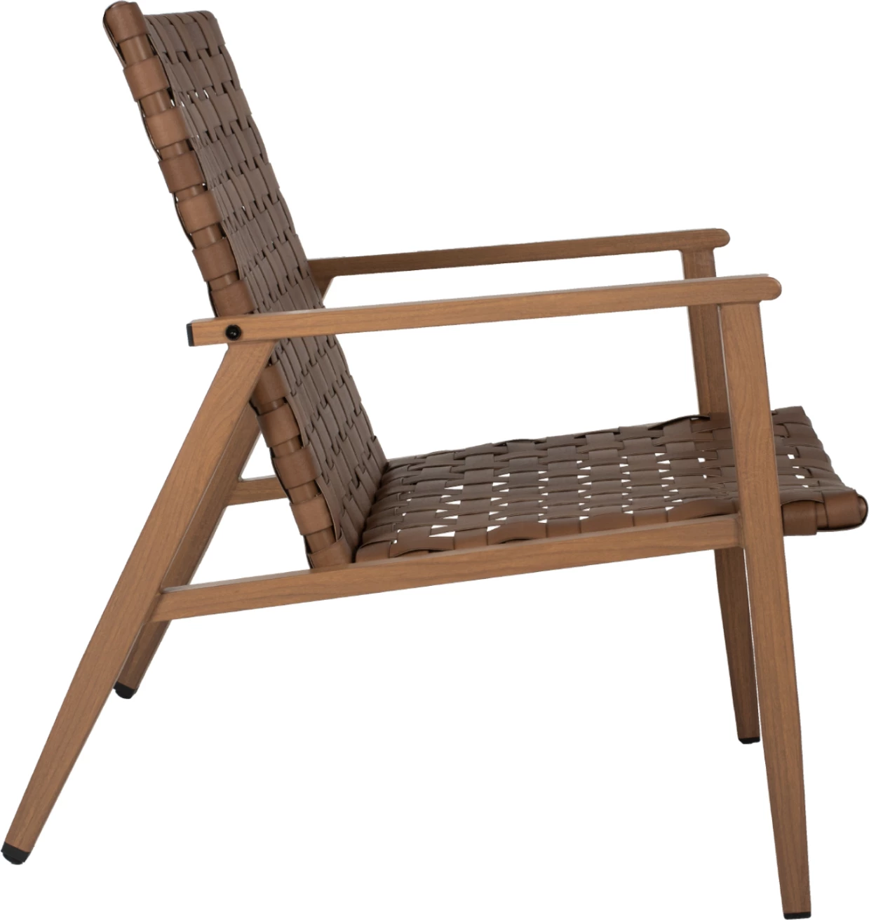 Fotelj FELIPE FH5868.01 kovinski videz lesa & ratan videz usnja 63,5x75,5x77Hcm