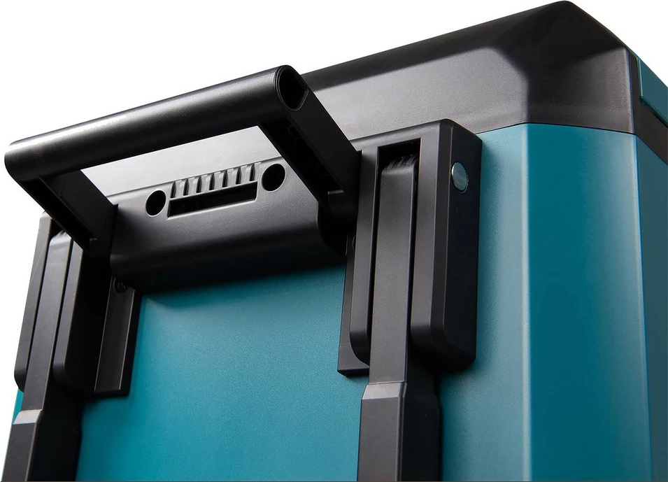 Prenosna termična škatla, hladilno-grelna, Makita CW004GZ 40V, LED zaslon, na kolesih, črno/modra