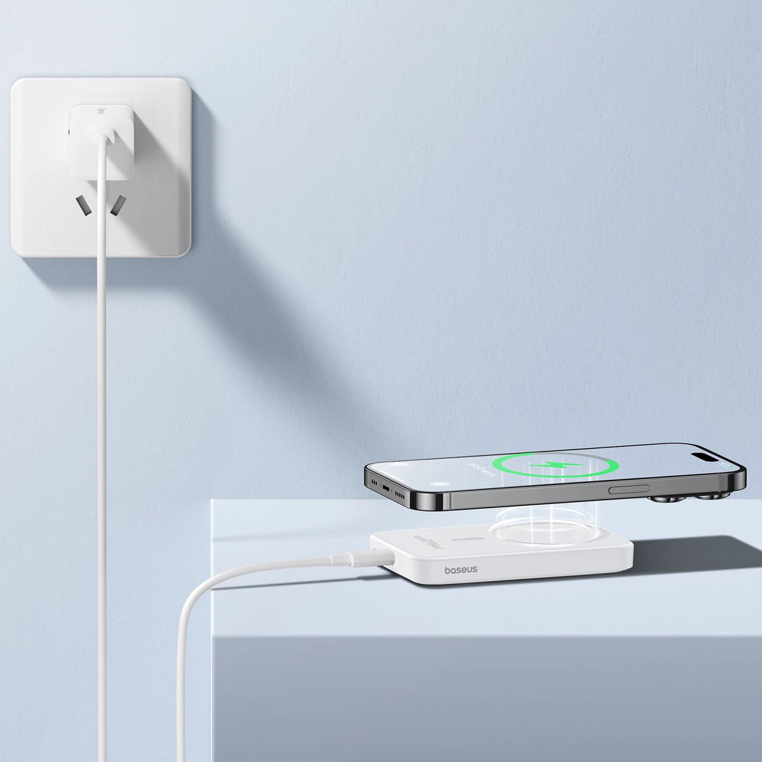 Magnetni prenosni polnilec Baseus Mini 5000mAh, 20W, z USB-C kablom, bel