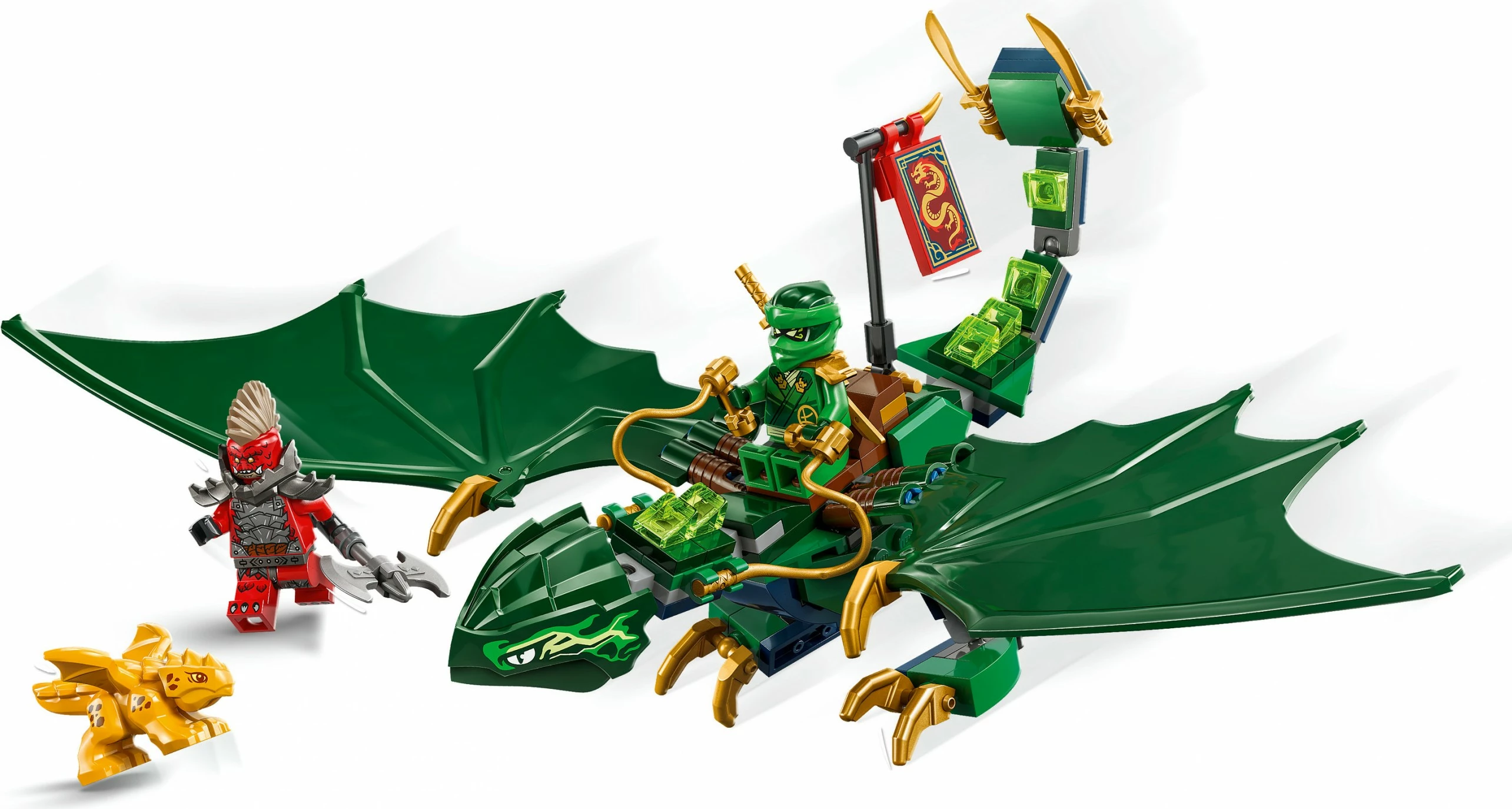 Set za sestavljanje Ninjago Lloyd Green Forest Dragon, 128 delov