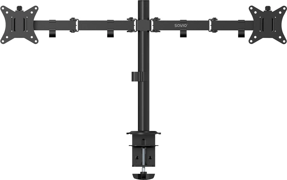 Držalo za dva monitorja Savio UM-03, 17–32 palcev, črno
