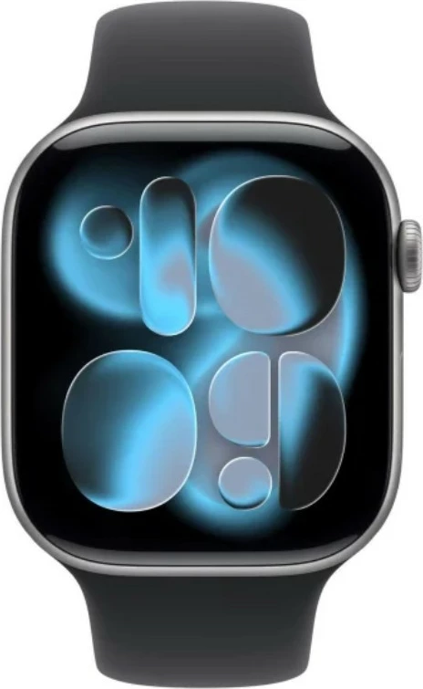 Pametna ura Apple Watch Series 11 GPS+Cellular, 42 mm, zvezdnato sivo aluminijasto ohišje, črn športni pašček S/M