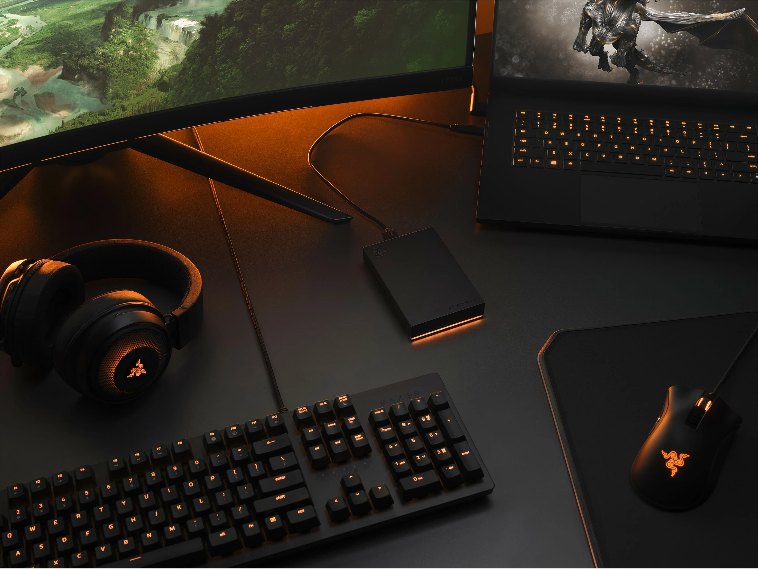 Zunanji trdi disk Seagate FireCuda Gaming 2TB, črn