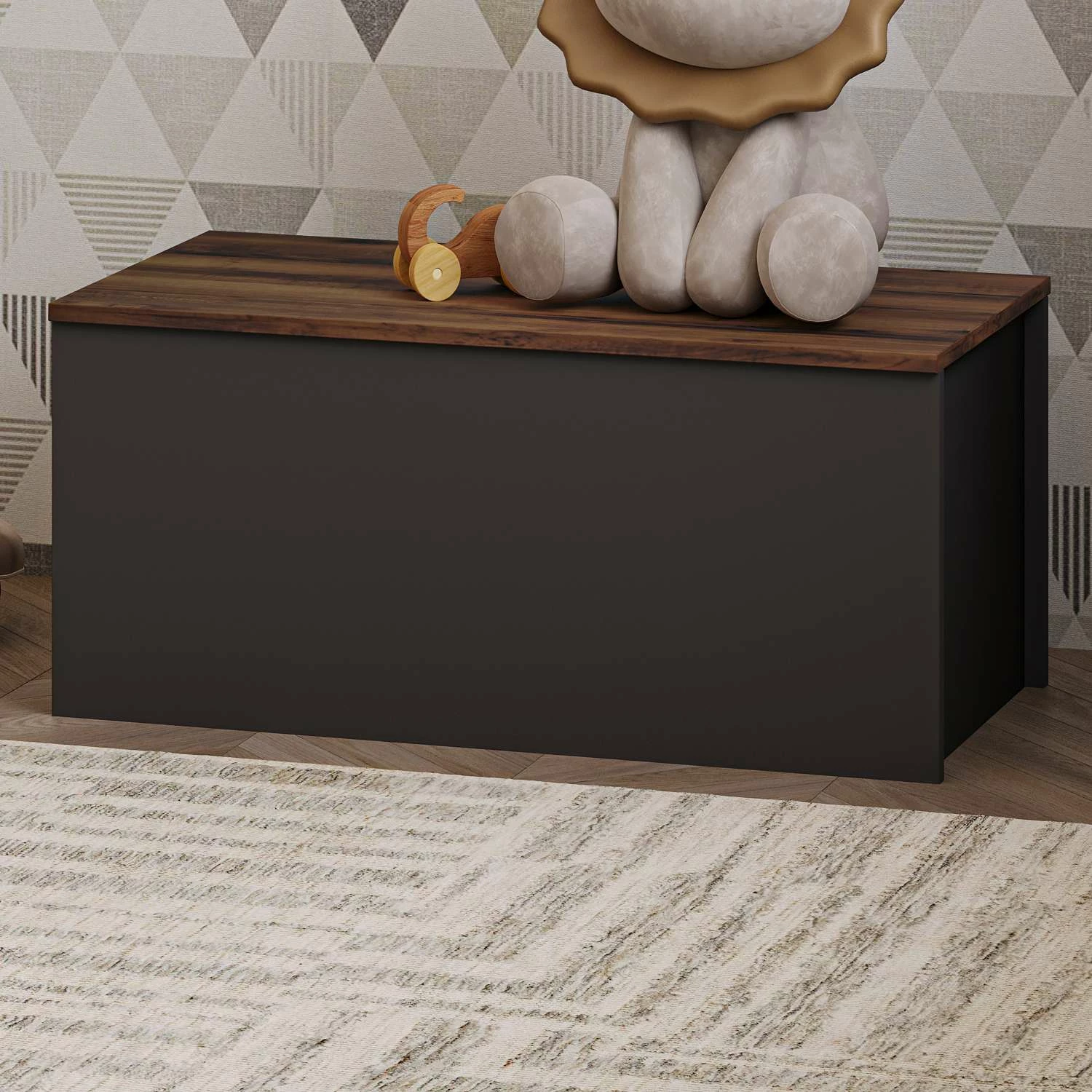 Predal, antracit in rustikalni oreh, Skye Decor Florya