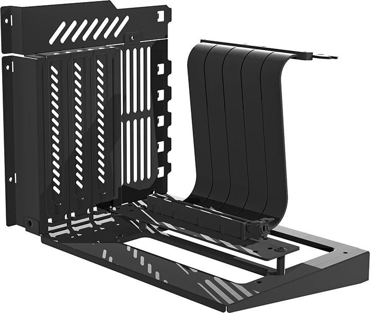 Računalniško ohišje z 4 ARGB ventilatorji in nosilcem za grafično kartico, Darkflash DY470, črno