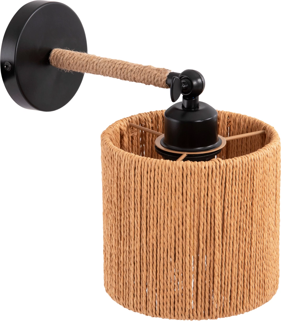 Stenska svetilka LANT FH4476 kovinska osnova-konopljina vrv- [E27] 15x15x35-23Hcm