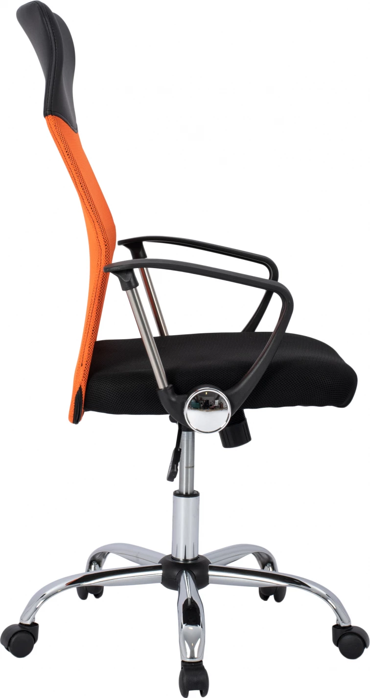 Pisarniški stol FH1000.02 Črna Oranžna Mreža kromirane noge 61x58x118