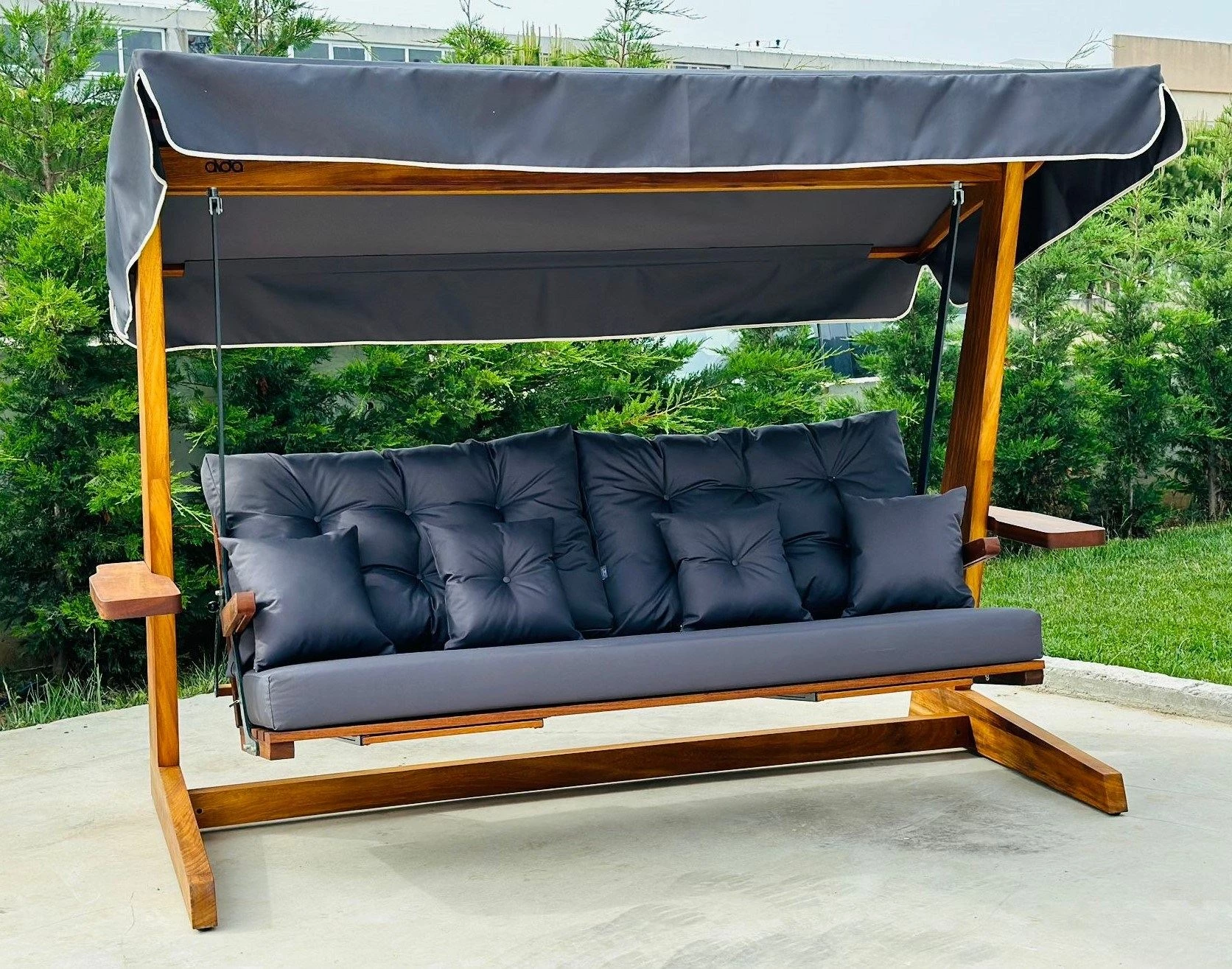Trosede nihalna vrtna stol, antracit, Skye Decor Luna Deluxe 2600