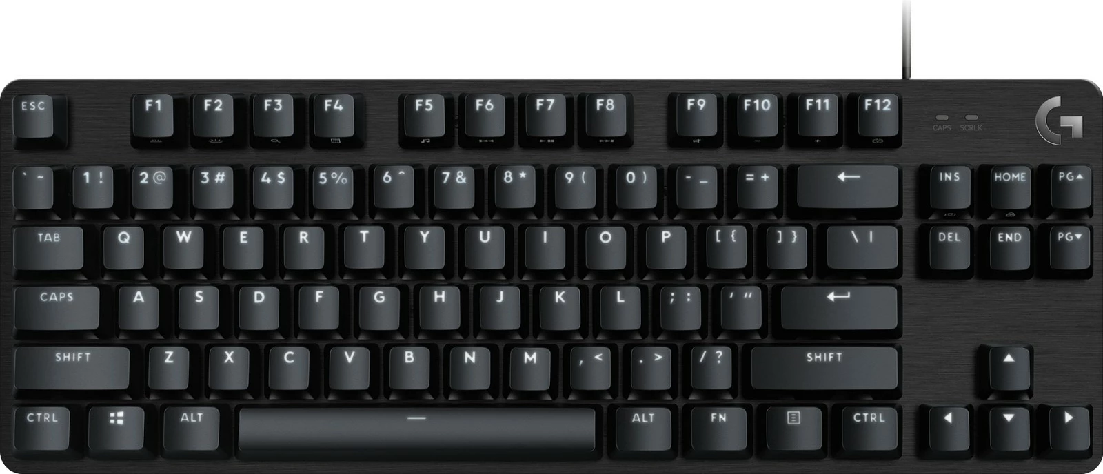 Mehanska tipkovnica brez številske tipkovnice Logitech G413 TKL SE, bela LED, črna
