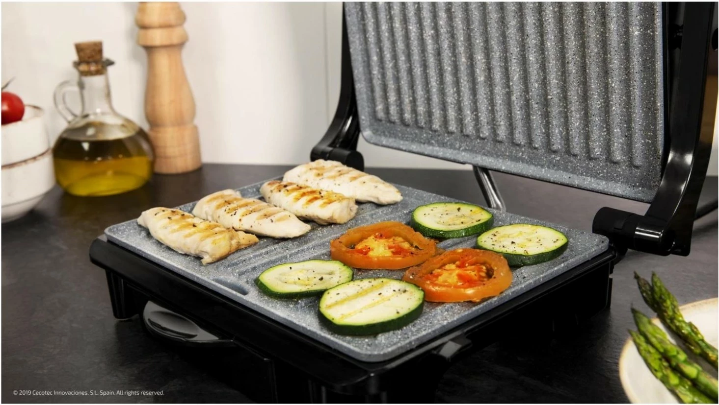 Električni žar Rock'nGrill 1500 Rapid, Cecotec, 1500 W, srebrn