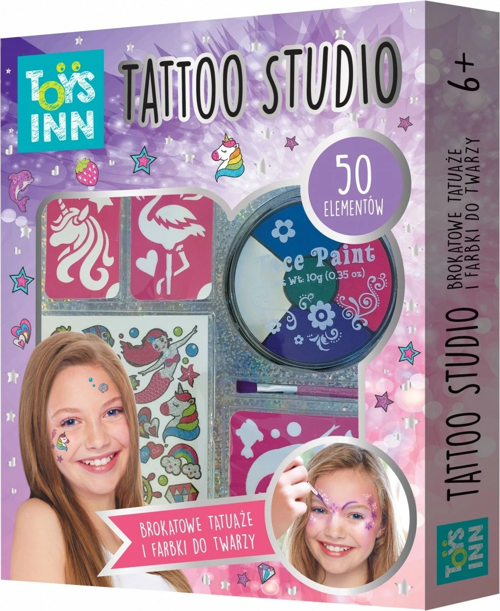 Set za poslikavo obraza in začasne tetovaže Stnux STN5331, večbarven, za deklice
