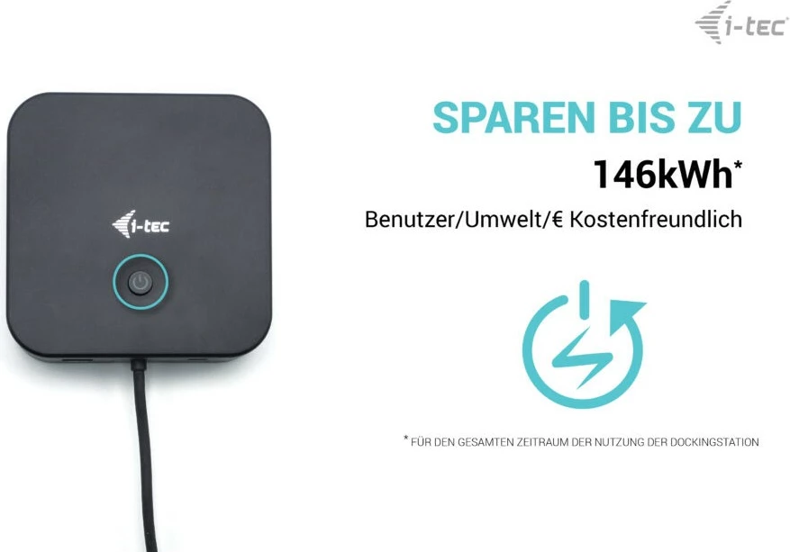 Napredna docking postaja USB-C HDMI Dual DP, 100W, z univerzalnim adapterjem, I-Tec, črna