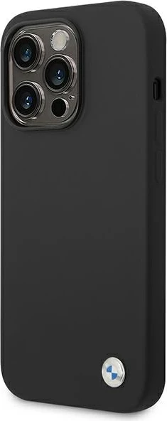 Ovitek za telefon iPhone 14 Pro Max 6,7", silikonski, črn BMW BMHCP14XSILBK