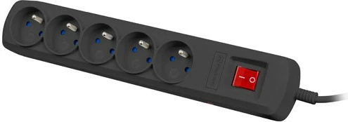 Zaščitna vtičnica Natec Bercy 400, 5 izhodov, 3 m, črna