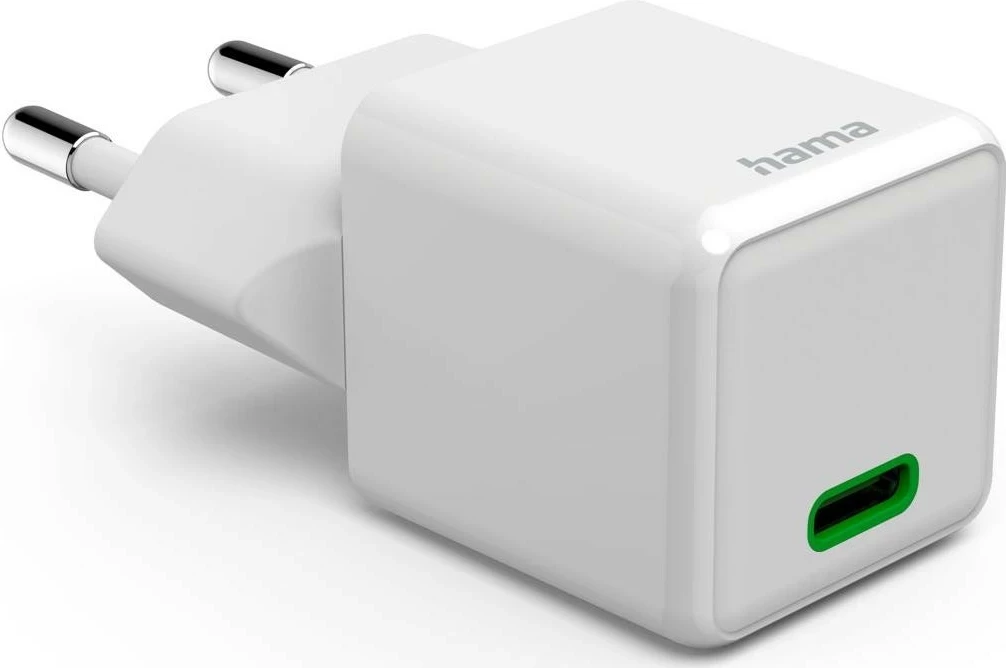Polnilnik Hama supermini 20W PD/QC, 1x USB-C, bel