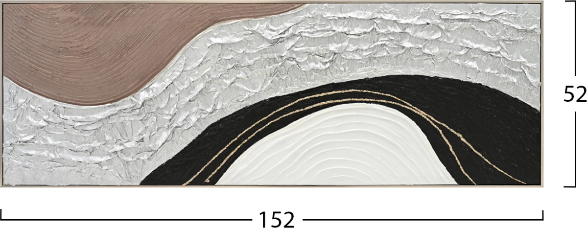 Stenska slika abstraktna FH4552.01 bež PS okvir-platno-ročno izdelana 152x4.5x52Hcm