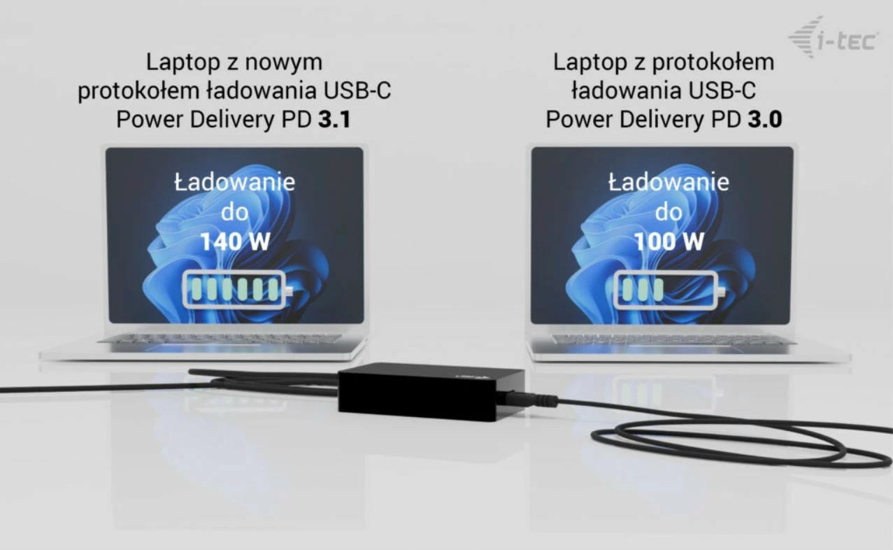 Univerzalni polnilec i-tec CHARGER-C140W, 140 W, USB-C, črn