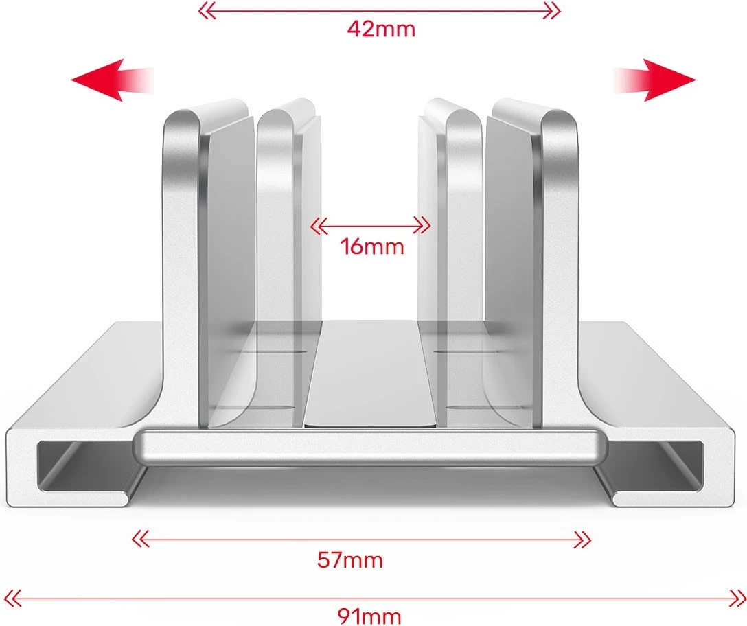 Stojalo za prenosnik Unitek, aluminij, sivo