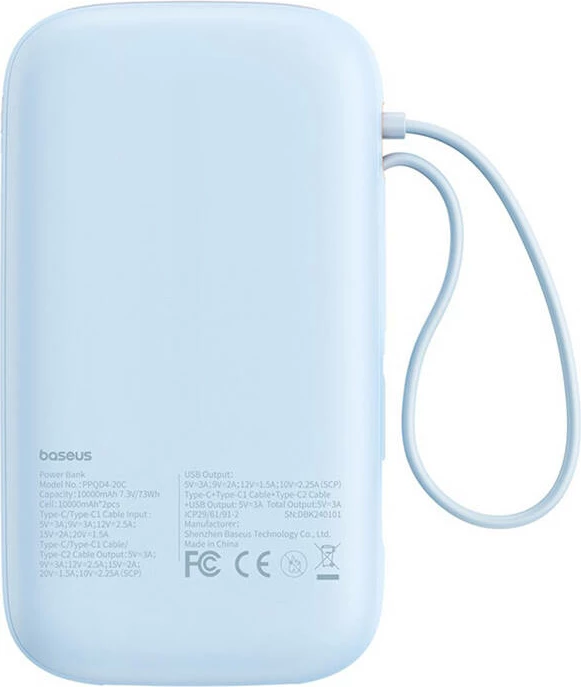 Powerbank 20000mAh, 30W, modra Baseus QPow2