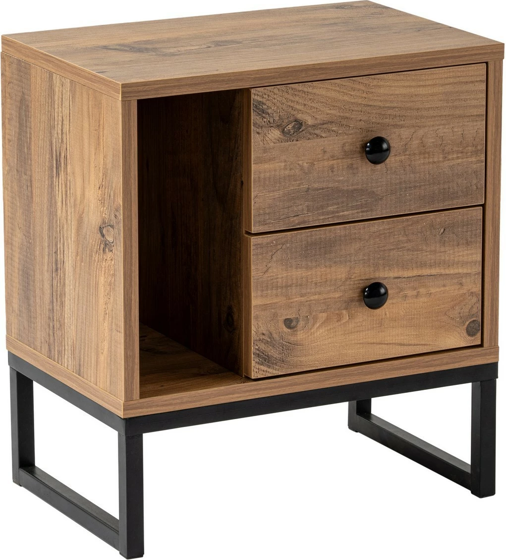 Nočna omarica Atlantic Pine in črna, Nordure