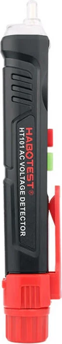 Detektor napetosti brez stika Habotest HT101, z LCD zaslonom, LED lučjo, črno-rdeč