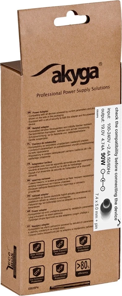 Polnilec za prenosnik Akyga AK-ND17, črn