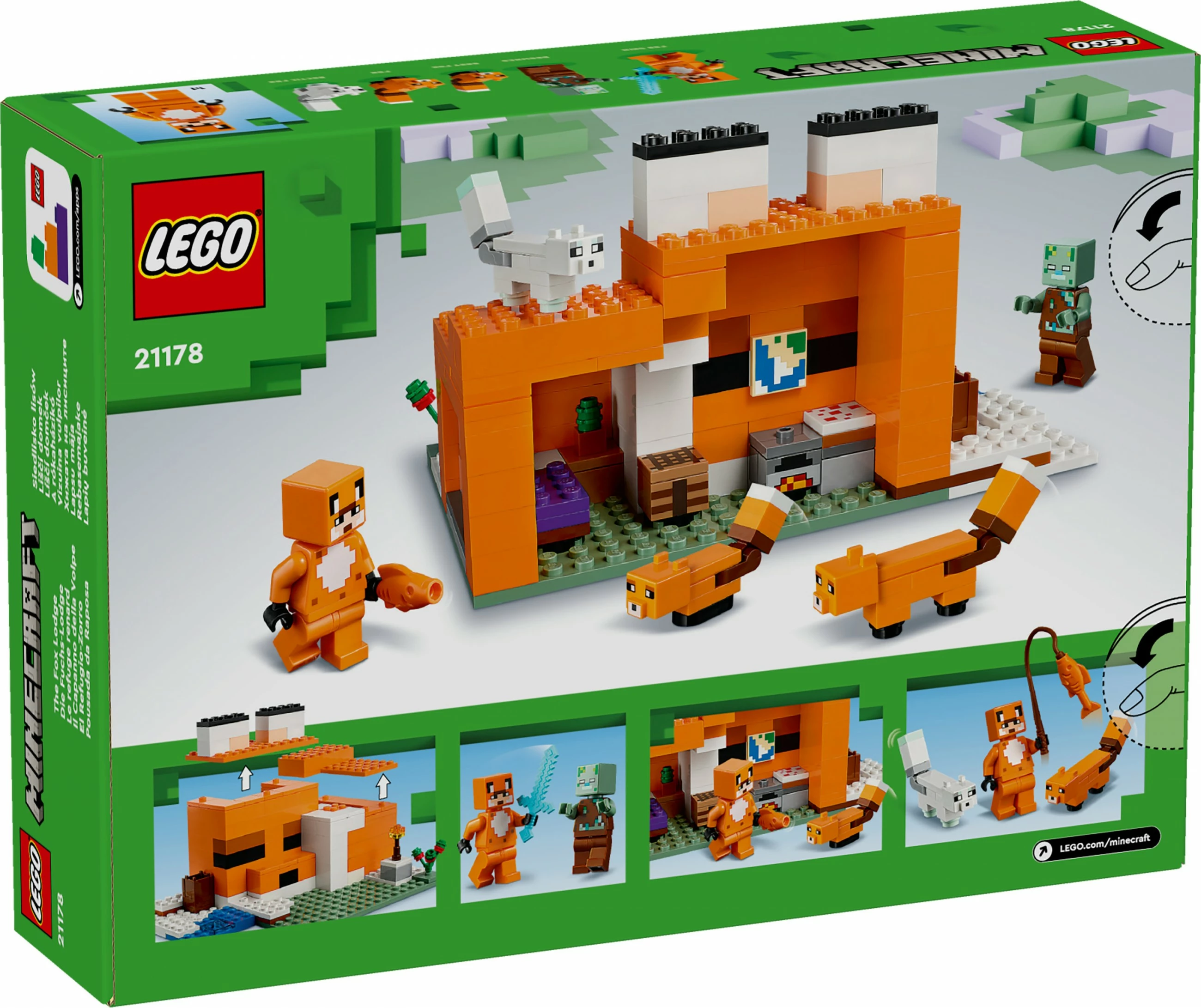 Set za sestavljanje Minecraft The Fox Lodge, 193 kosov, plastika, večbarven