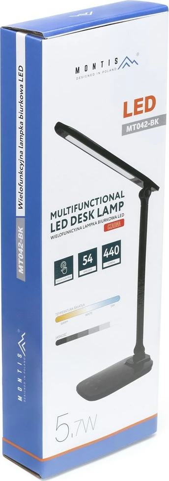 LED namizna svetilka Montis MT042-BK, 5,7 W, črna