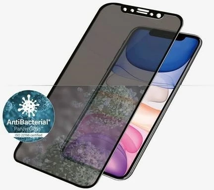 Zaščitno steklo z zasebnostjo PanzerGlass E2E Super+ za iPhone XR/11, črno okvirno