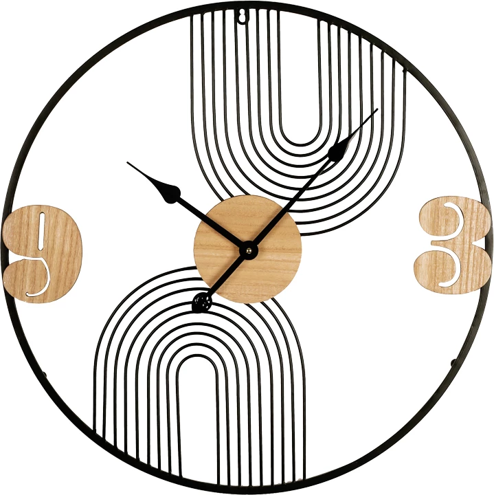 Stenska ura Tanel Inart, kovinska, črna, 60x2.5x60 cm