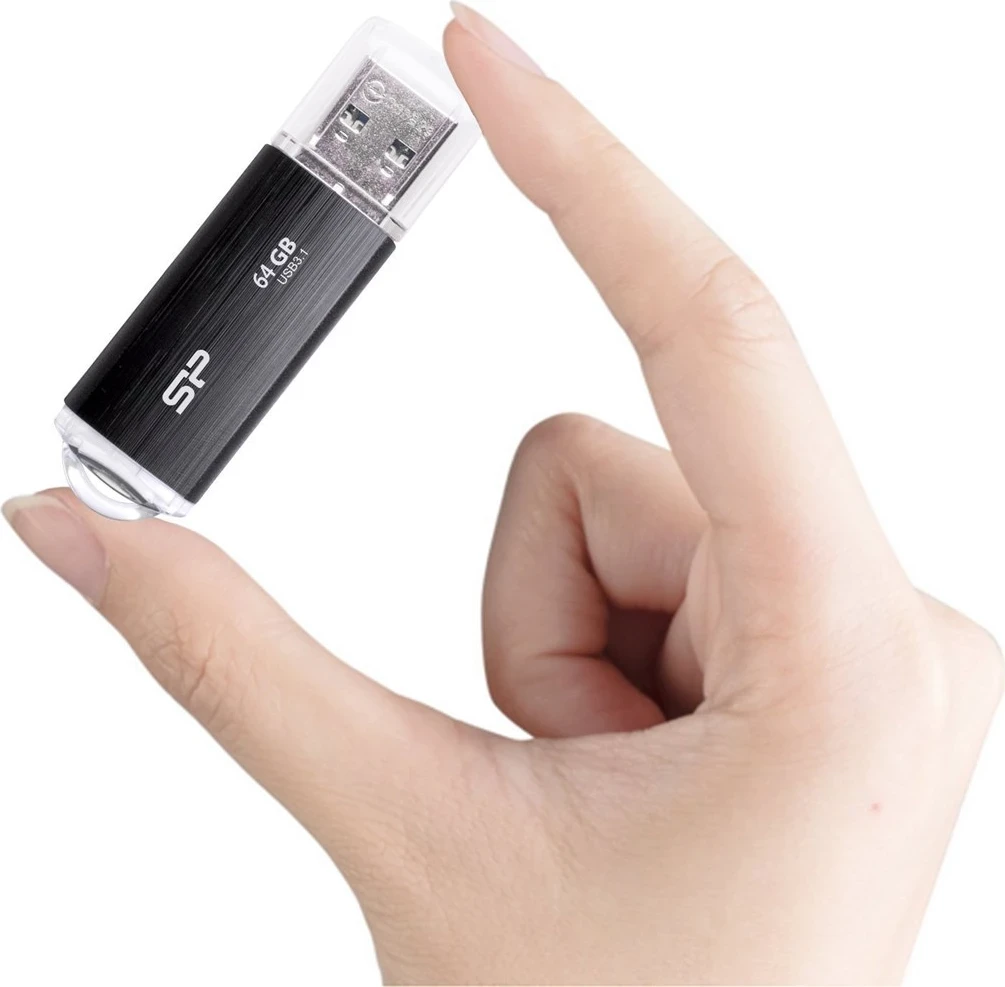 USB ključ Silicon Power Blaze B02, 64GB, Tip A, Gen 1, črn